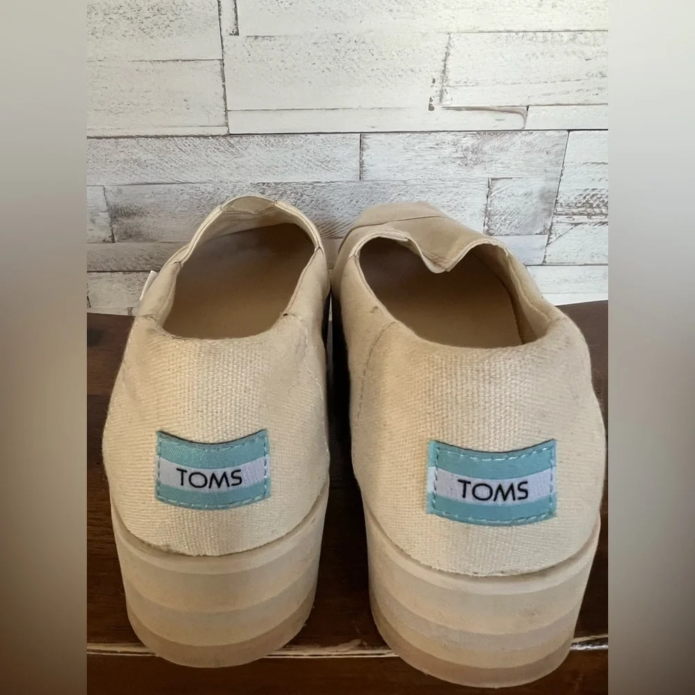 TOMS ALPARGATA PLATFORM WOMENS SIZE 10 W